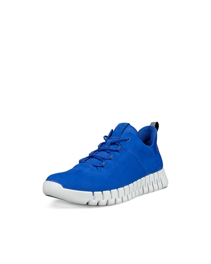 ECCO Gruuv Herren Sneaker aus Nubukleder - Blau