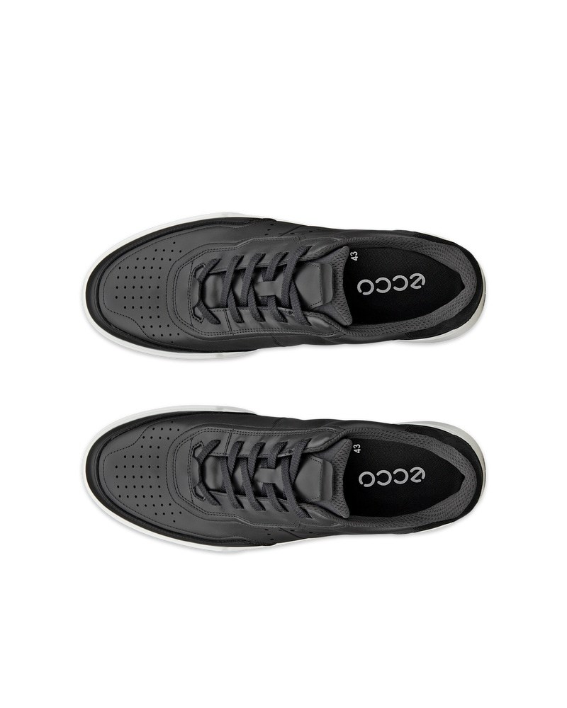 ECCO STREET COURT Herren Ledersneaker - Schwarz