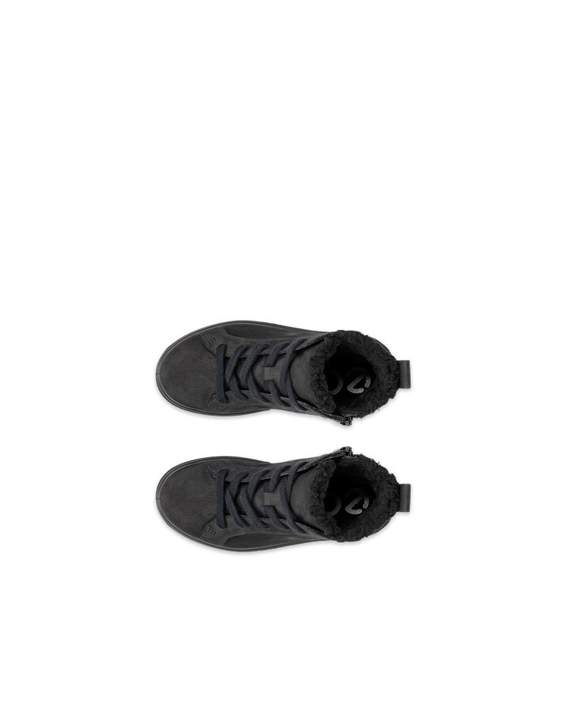 ECCO SOFT 60 Kinder Wasserdichte Ankle Boot aus Nubukleder - Schwarz