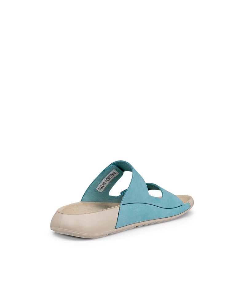 ECCO Cozmo Damen Nubuksandale mit zwei Riemen - Blau