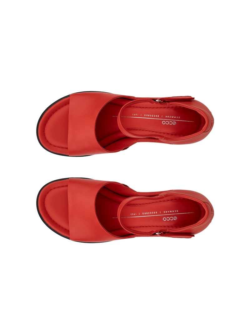 ECCO Sculpted Sandal LX 55 Damen Ledersandale mit Absatz - Rot