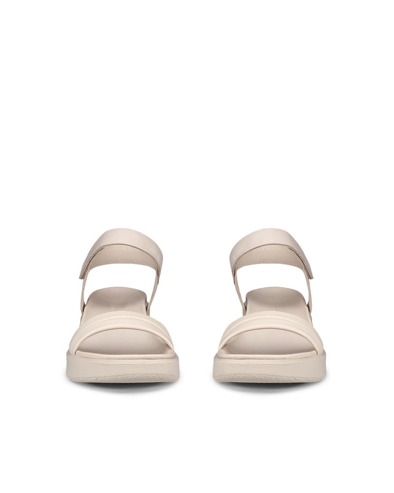 ECCO Flowt LX Damen Ledersandale mit Keilabsatz - Beige