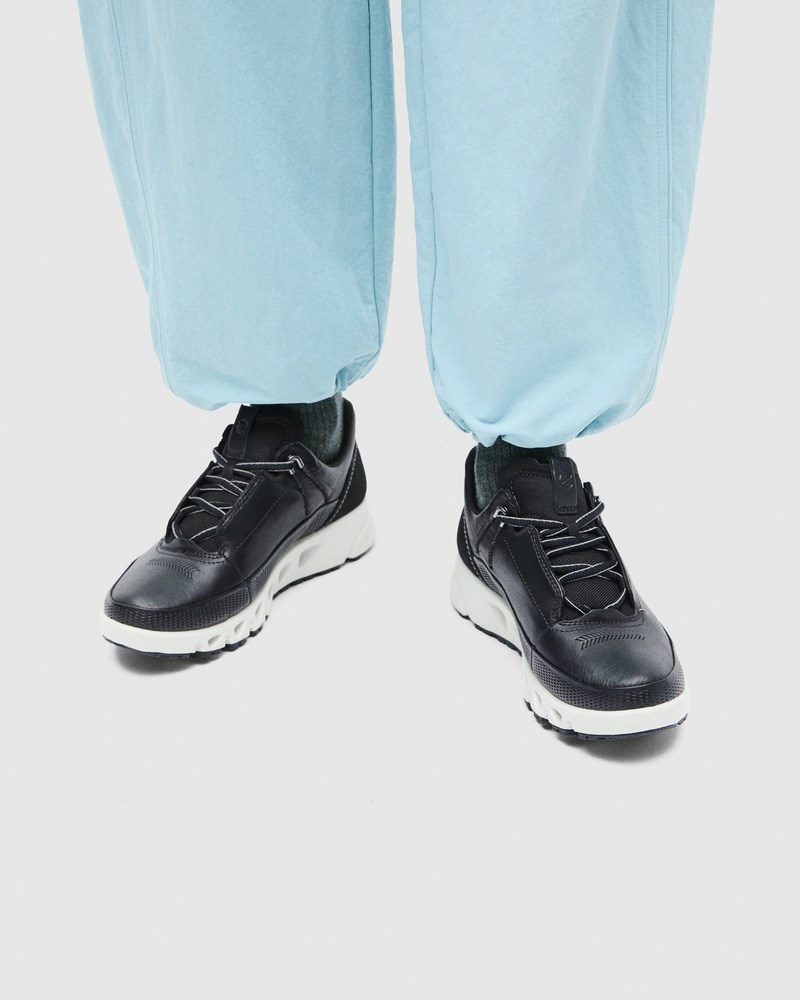 ECCO Multi-Vent Damen Lederschuh mit Gore-Tex - Schwarz