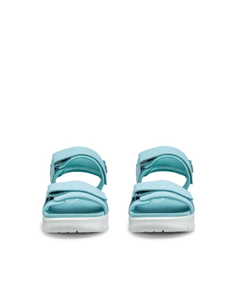 ECCO Gruuv Sol Damen Nubuksandale mit Absatz - Blau