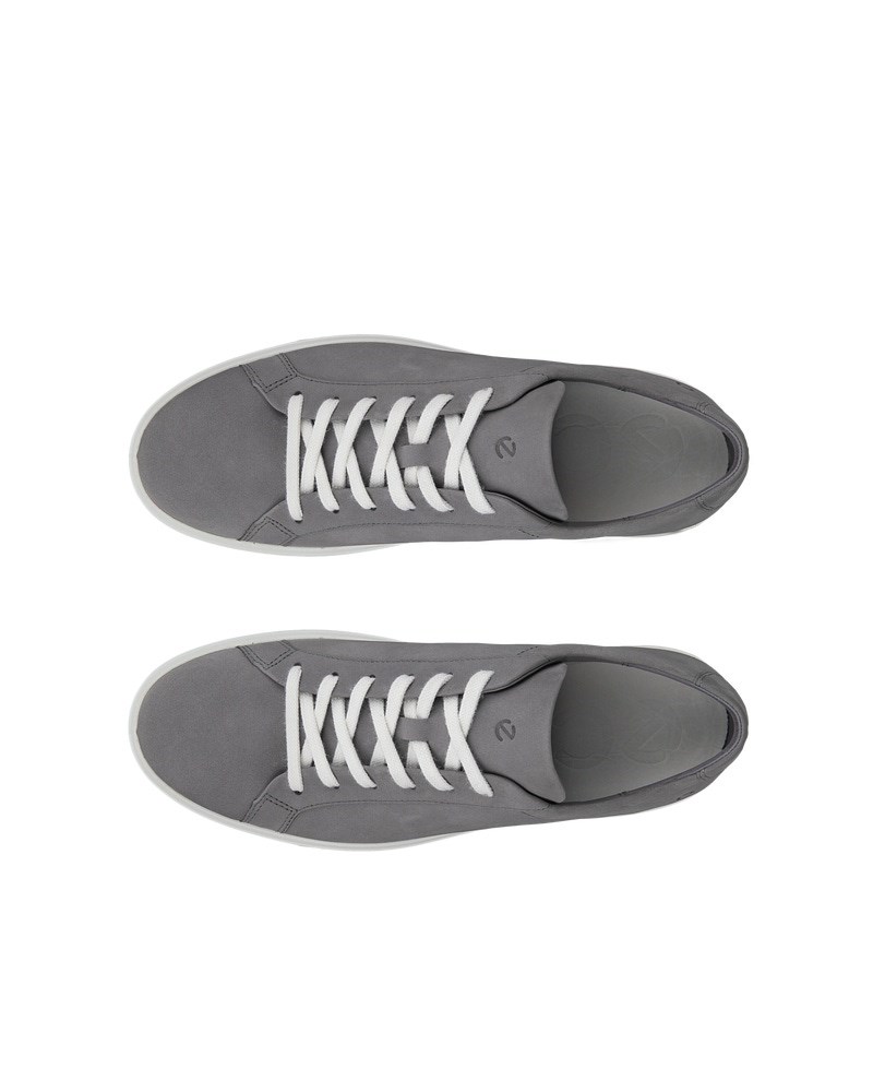 ECCO Soft 60 Herren Sneaker aus Nubukleder - Grau