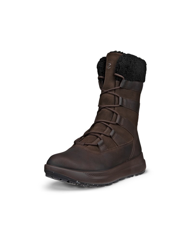 ECCO Solice Damen Wasserdichte Winterstiefel aus Nubukleder - Braun