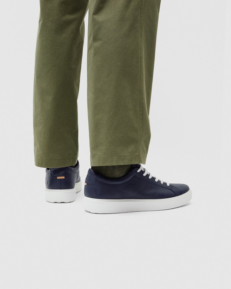 ECCO Soft 60 Herren Ledersneaker - Blau