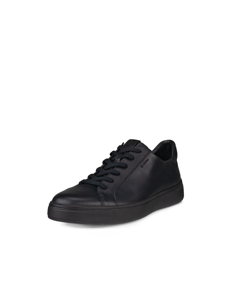 ECCO Street Tray Herren Ledersneaker mit Gore-Tex - Schwarz