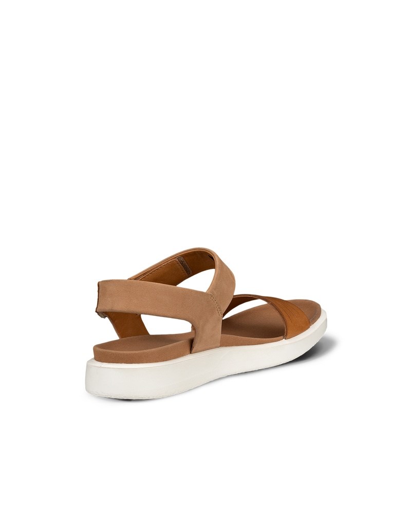 ECCO Flowt Damen Flache Sandale aus Veloursleder - Braun