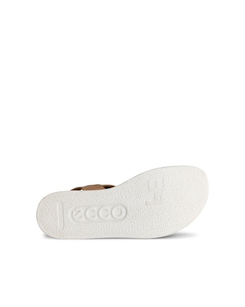 ECCO Flowt Damen Flache Sandale aus Veloursleder - Braun