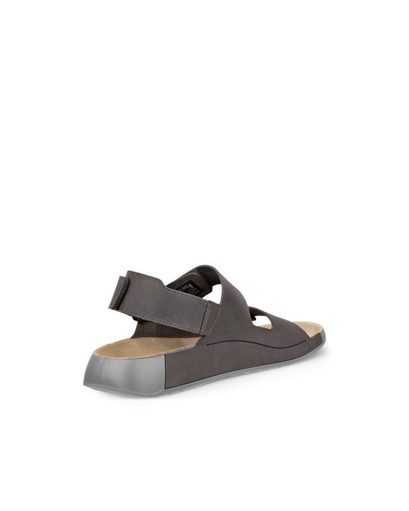 ECCO Cozmo Herren Nubuksandale mit zwei Riemen - Grau