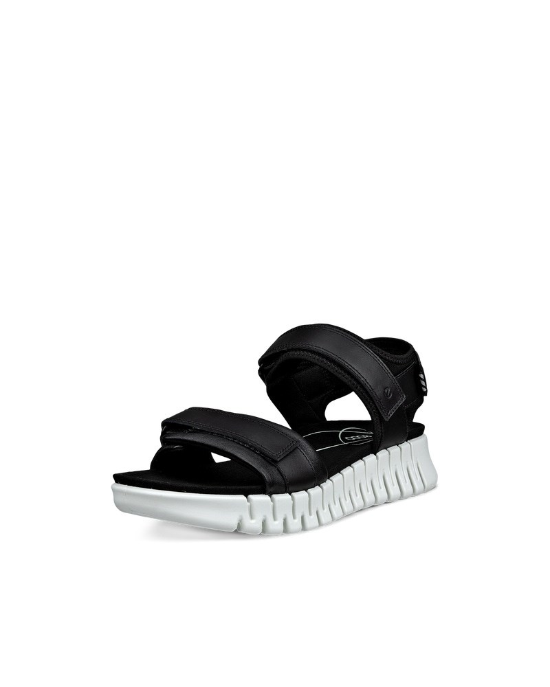 ECCO Gruuv Sol Damen Ledersandale mit Absatz - Schwarz