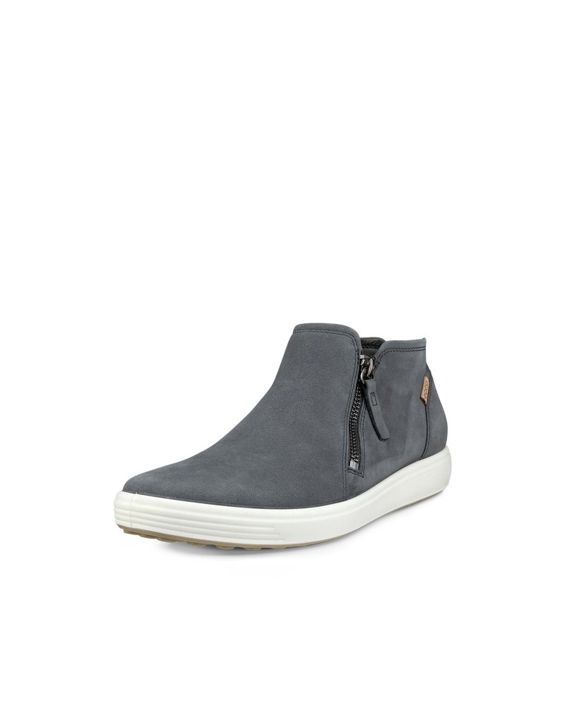 ECCO Soft 7 Damen Halbhoher Stiefel aus Nubukleder - Grau