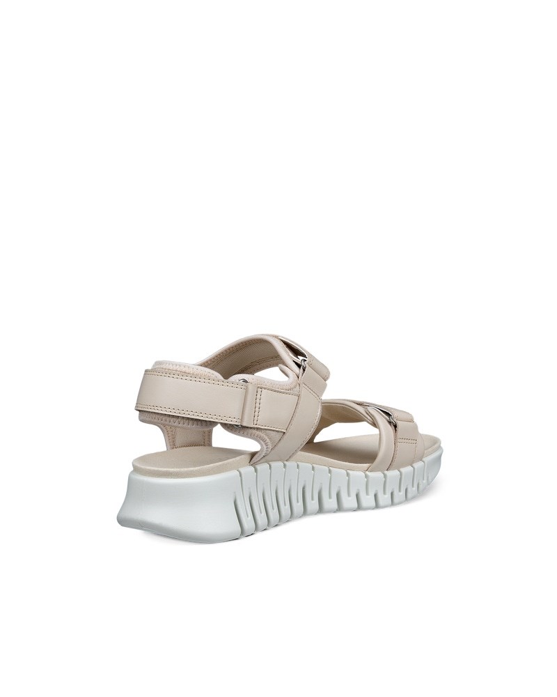 ECCO Gruuv Sol Damen Ledersandale mit Absatz - Beige