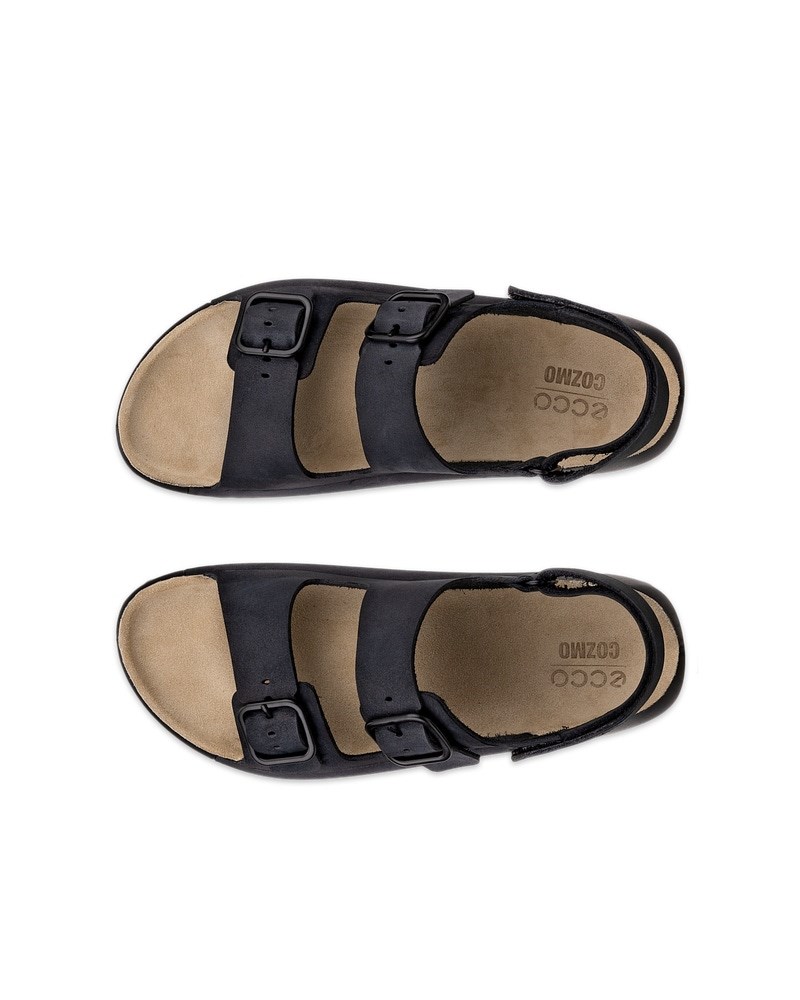 ECCO Cozmo Damen Nubuksandale mit zwei Riemen - Schwarz