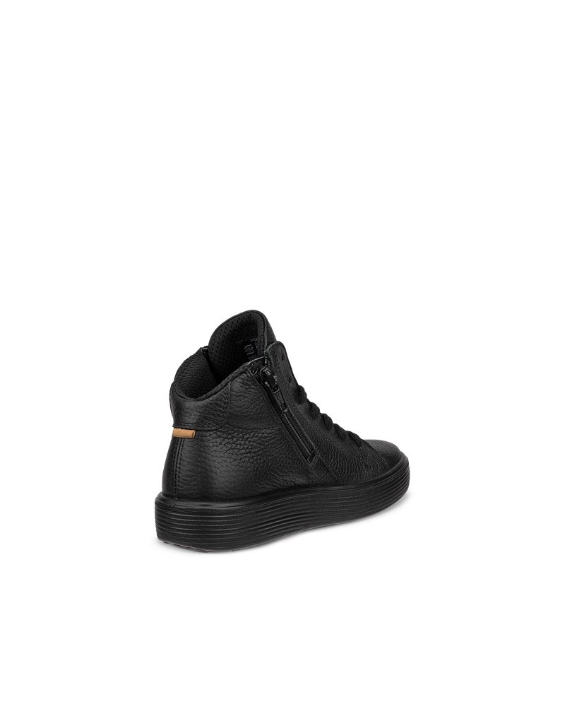 ECCO Soft 60 Kinder High-Top Sneaker aus Leder  - Schwarz