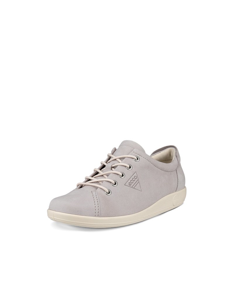 ECCO Soft 2.0 Damen Sneaker aus Nubukleder - Grau