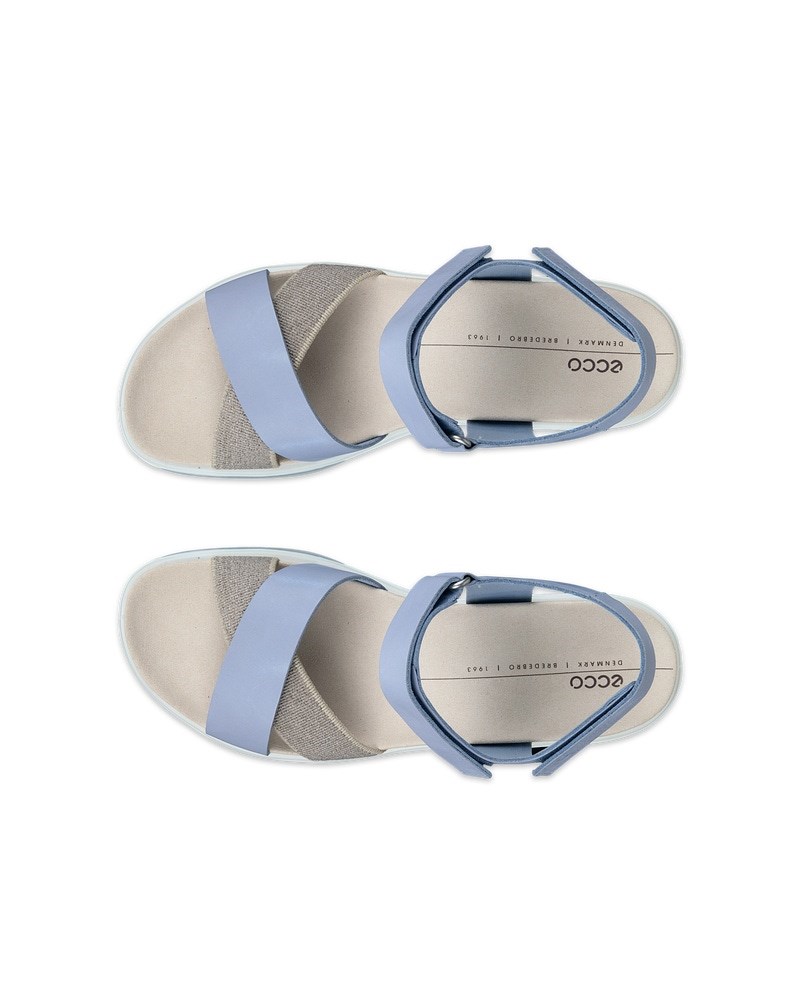 ECCO Flowt Wedge LX Damen Nubukleder Sandale mit Keilabsatz - Blau