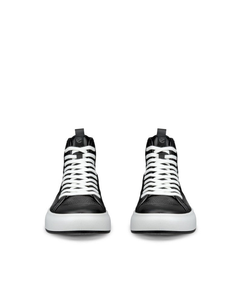 ECCO Street Ace Damen High-Top Sneaker aus Leder  - Schwarz