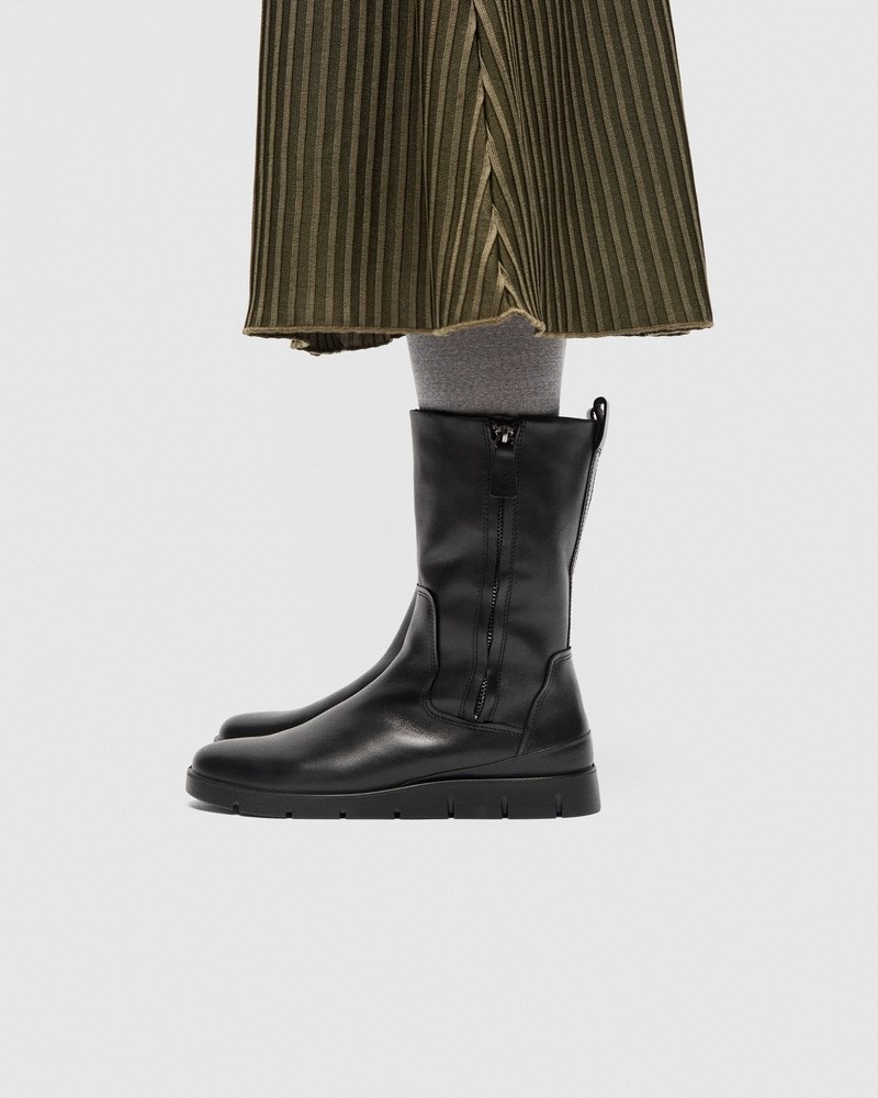 ECCO Bella Damen Hoher Stiefel aus Leder - Schwarz