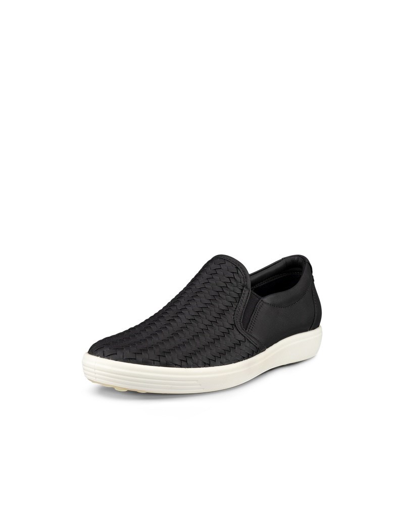 ECCO Soft 7 Damen Slip-on-Ledersneaker - Schwarz