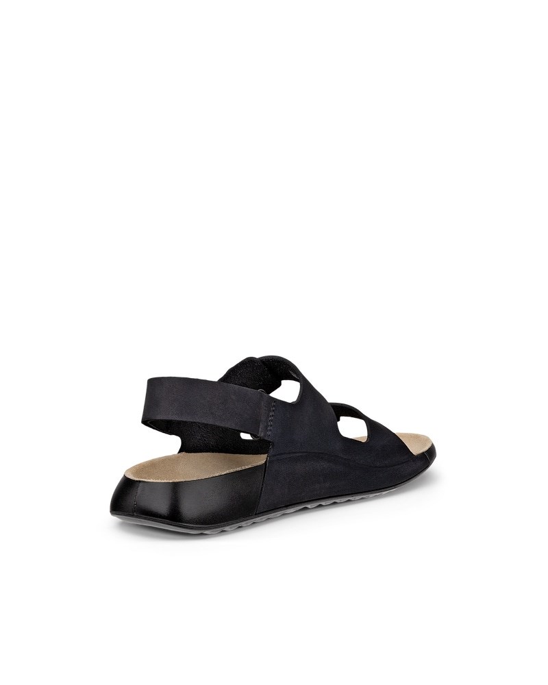 ECCO Cozmo Damen Nubuksandale mit zwei Riemen - Schwarz