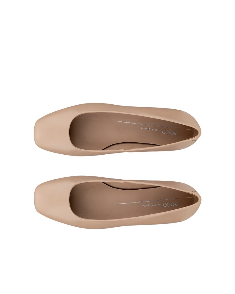 ECCO Margot Damen Lederballerina - Beige