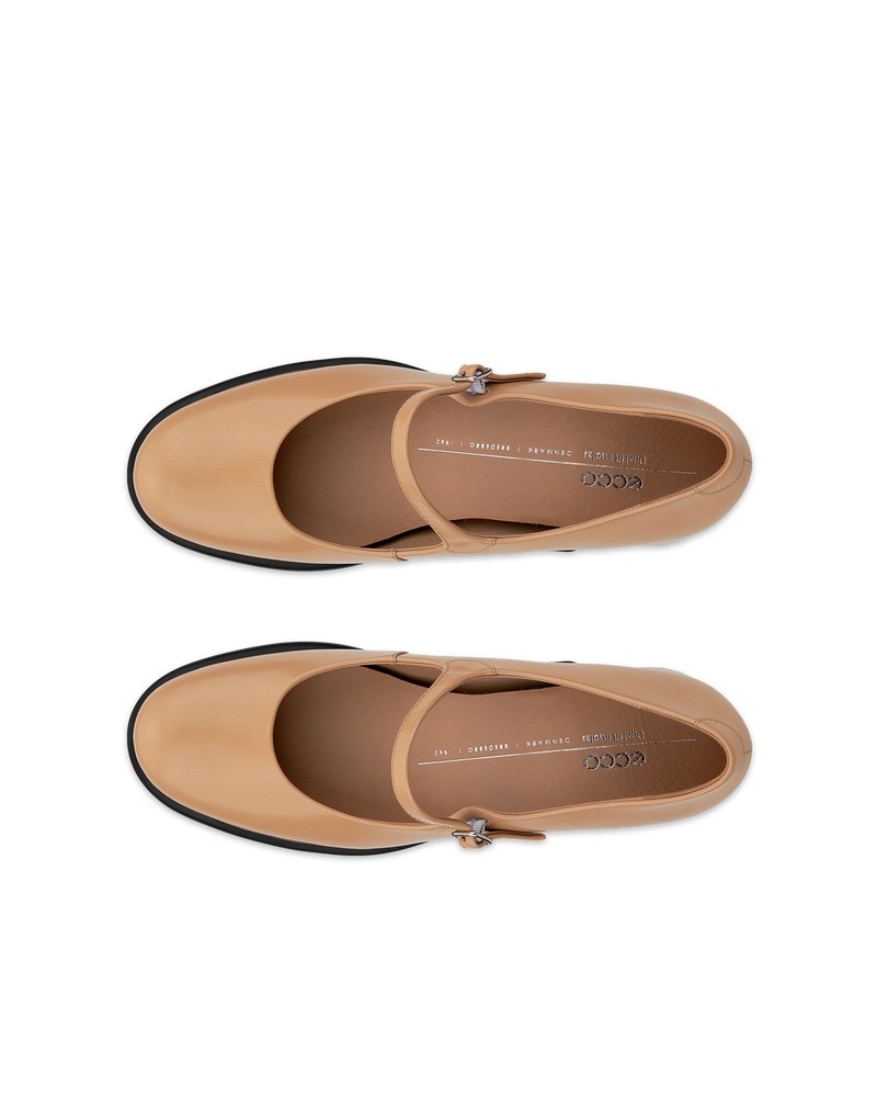 ECCO Sculpted LX 35 Damen Lederpumps mit Blockabsatz - Braun