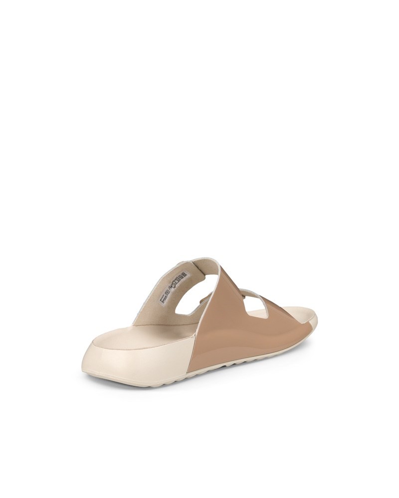 ECCO Cozmo Damen Ledersandale mit zwei Riemen - Beige