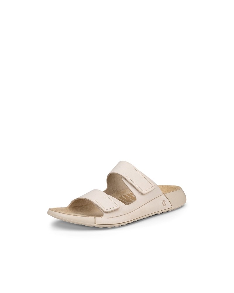 ECCO Cozmo Damen Nubuksandale mit zwei Riemen - Beige