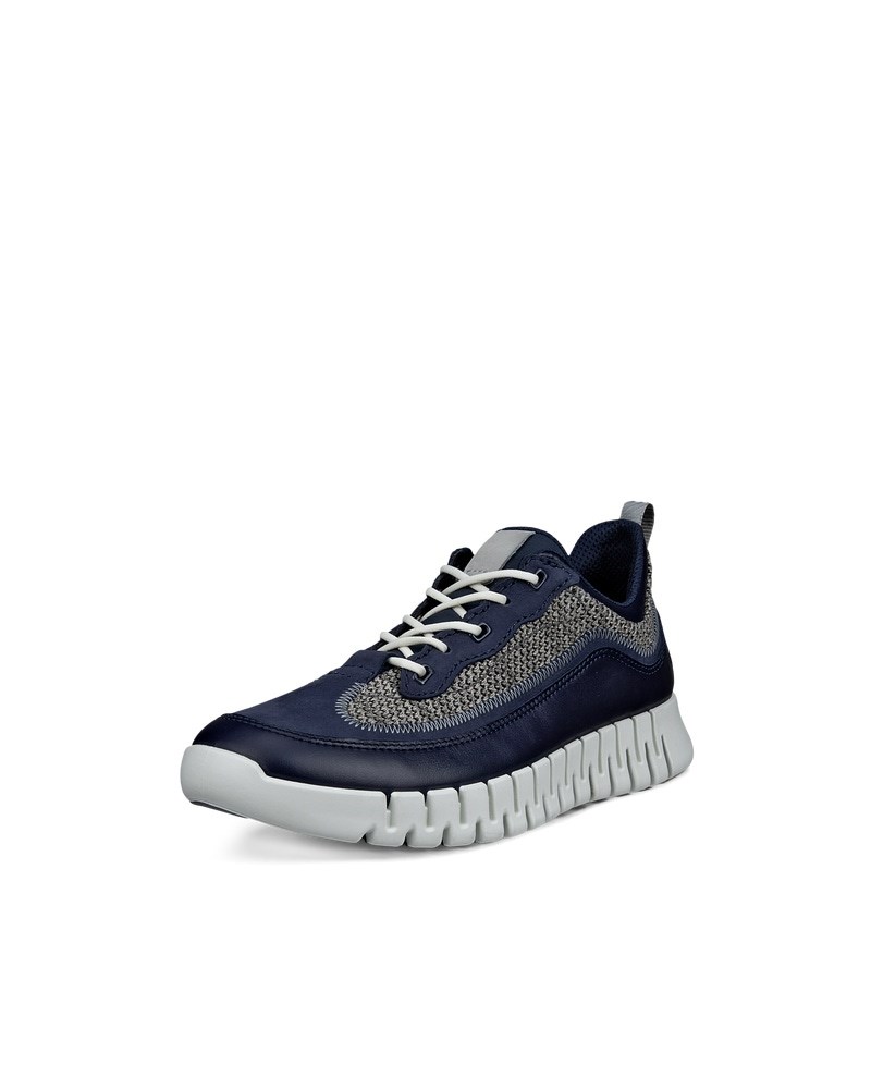 ECCO GRUUV Herren Ledersneaker - Blau