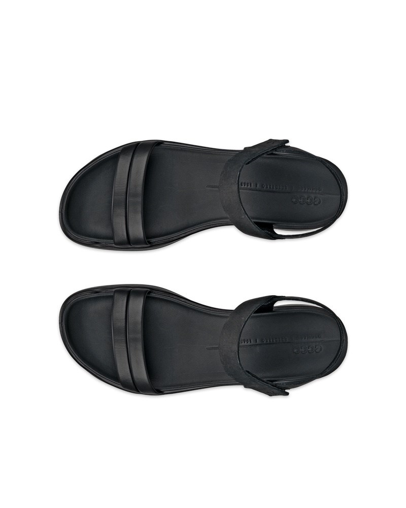 ECCO Flowt LX Damen Ledersandale mit Keilabsatz - Schwarz