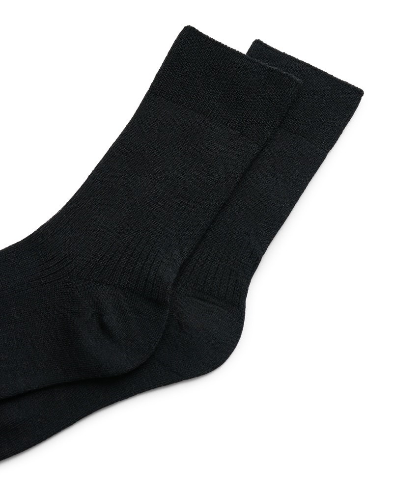 ECCO Damen Gerippte Socken - Schwarz