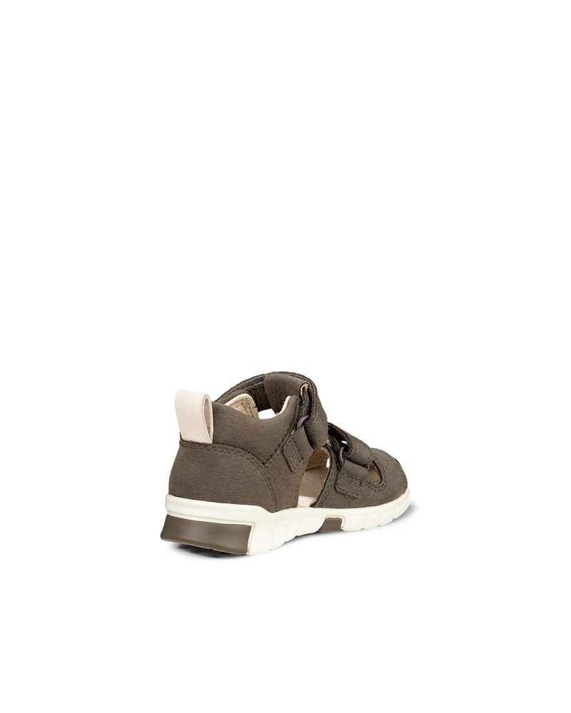 ECCO Mini Stride Kinder Fischersandale aus Nubukleder - Grün