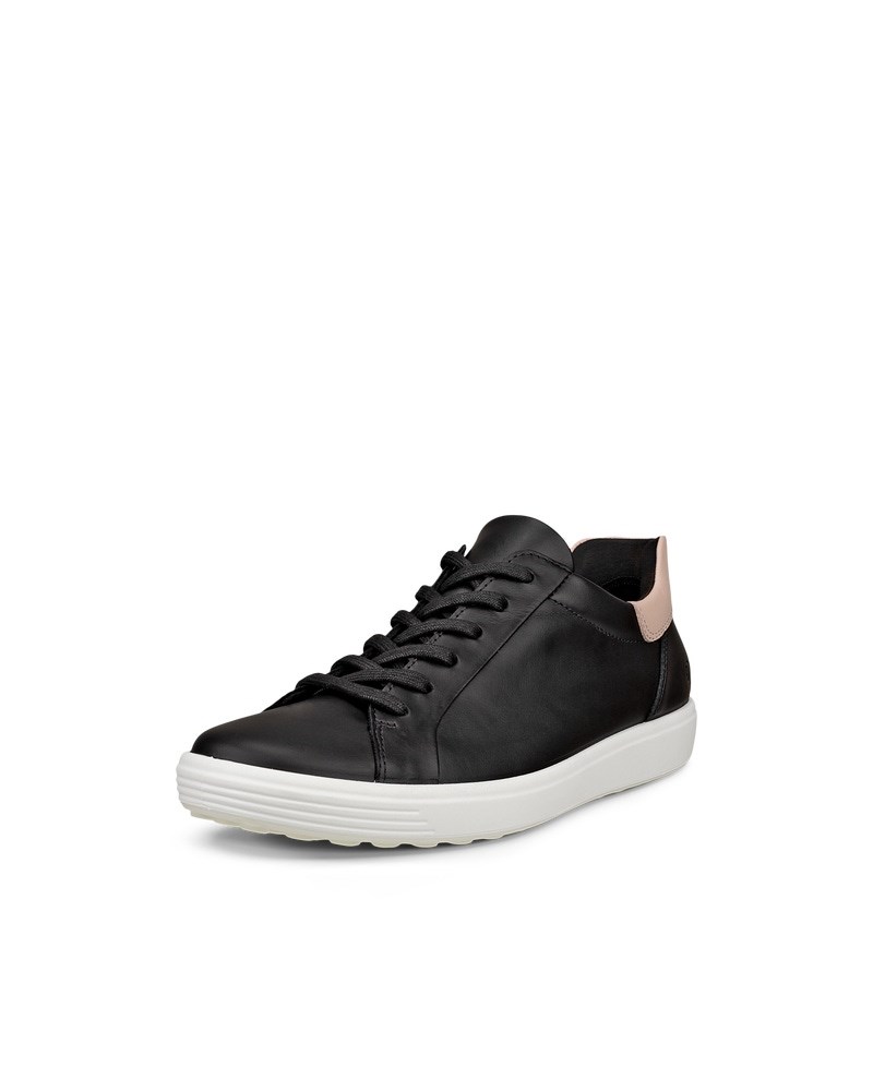 ECCO Soft 7 Damen Ledersneaker - Schwarz
